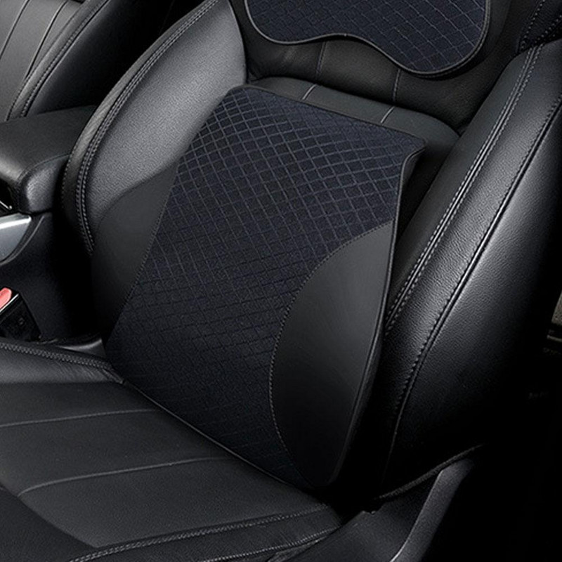 Automobilinė pagalvė juosmens atramos pagalvėlė Automobilinė automobilio sėdynė, nugara, kaklo pagalvės rinkinys, atminties putų medvilnės juosmens atrama Ergonomiškas kvėpuojantis atlošas
