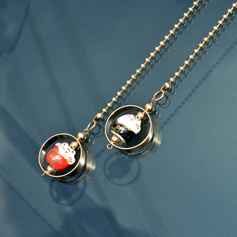 Drăguță pisică norocoasă pandantiv mașină Automobile Oglindă retrovizoare Suspensie Decorare Accesorii Accesorii pentru agățat mașină