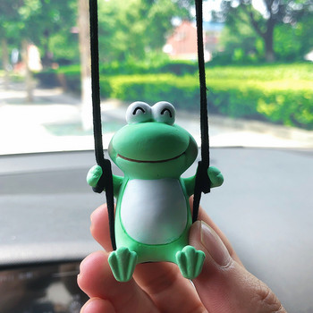 Anime Gypsum Swing Frog Εσωτερική Διακόσμηση Αυτοκινήτου Χαριτωμένο μενταγιόν βάτραχος για διακόσμηση καθρέφτη αυτοκινήτου οπισθοπορείας Αξεσουάρ αυτοκινήτου Εσωτερικό