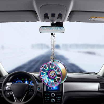 Ornamente pandantiv pentru mașină Butuc de roată din metal Volant suspendat Hip-hop Auto Interior Decor oglindă retrovizoare Accesoriu de ornament