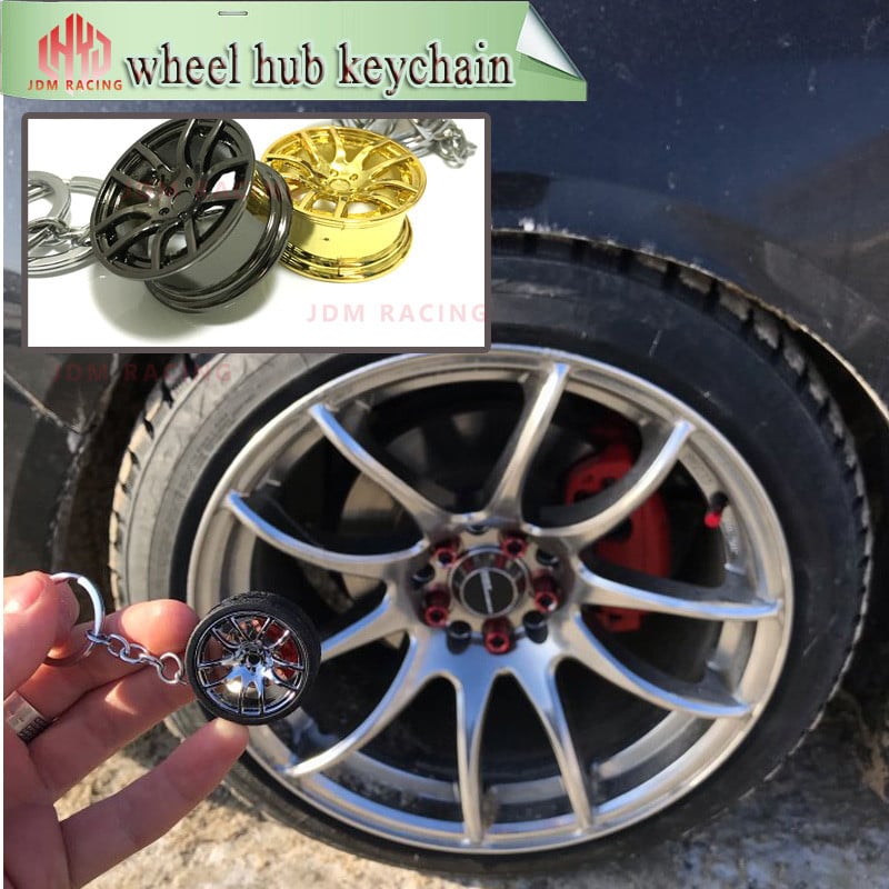 Kerékagy kulcstartó kulcstartó CVT dizájnnal Alumínium ötvözet kerékagyak Fém kerékagyak Racing Drifter ajándékba