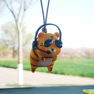 Aranyos anime Panda Navigator autó belső dekoráció medál dísz Tigris Navigator automatikus visszapillantó tükör függesztett autós kiegészítők