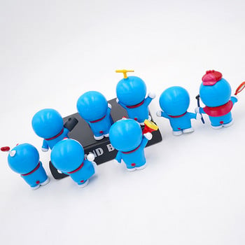 8 τμχ Στήριγμα χεριών Blue Fat Robot Cat Διακοσμητικό Αυτοκίνητο Εσωτερικό PVC Κονσόλα αυτοκινήτου Διακόσμηση Αξεσουάρ Gadgets Κούκλες για αυτοκίνητο