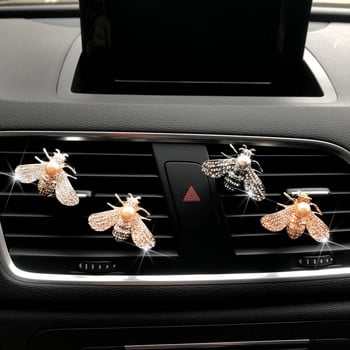 Crystal Diamond Bee Car Αποσμητικό αέρα Auto Outlet Perfume Bees Clip Εσωτερικά αξεσουάρ Αξεσουάρ για στυλ αυτοκινήτου Εξαερισμός διάχυσης αρωμάτων