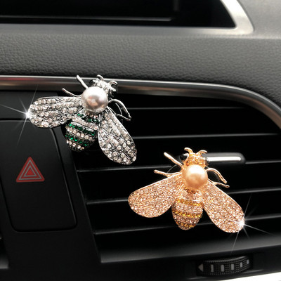 Crystal Diamond Bee autós légfrissítő Auto Outlet Parfüm Bees Clip Belső Kiegészítők Autóstílusú Vent Illat Diffúzor