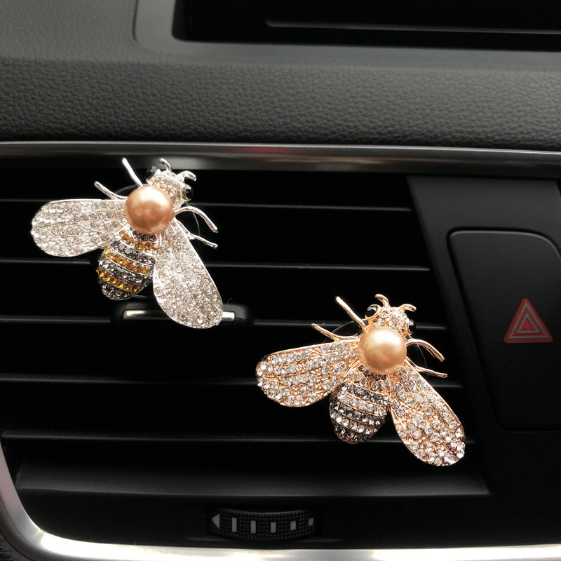 Crystal Diamond Bee autós légfrissítő Auto Outlet Parfüm Bees Clip Belső Kiegészítők Autóstílusú Vent Illat Diffúzor