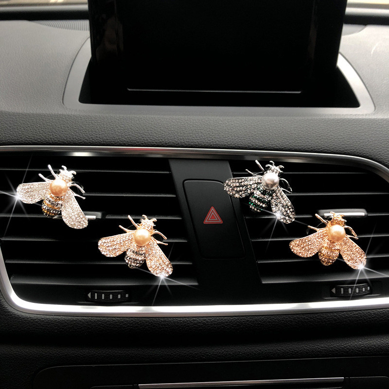 Crystal Diamond Bee autós légfrissítő Auto Outlet Parfüm Bees Clip Belső Kiegészítők Autóstílusú Vent Illat Diffúzor