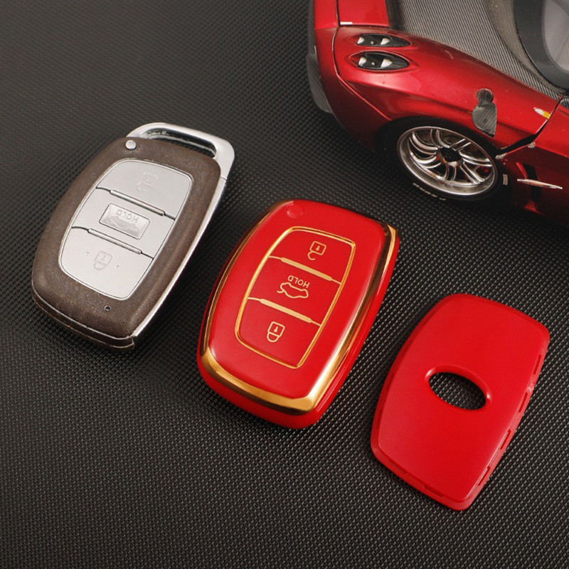 Husa pentru chei de mașină din TPU cu 3/4 butoane pentru Hyundai Elantra Sonata Tucson Santa Fe Rena Creta IX35 IX45 I20 I30 I35 I40 Ix25