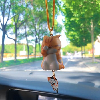 Χαριτωμένο Anime Εσωτερική Διακόσμηση Αυτοκινήτου Ενδιαφέρον Κρεμαστό με καθρέφτη κατοικίδιο ζώο γάτα κινδύνου για αυτόματο καθρέφτη οπισθοπορείας για δώρο αυτοκινήτου Εσωτερικά αξεσουάρ