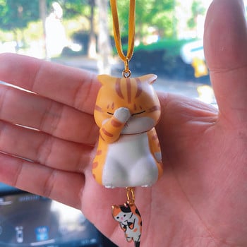 Χαριτωμένο Anime Εσωτερική Διακόσμηση Αυτοκινήτου Ενδιαφέρον Κρεμαστό με καθρέφτη κατοικίδιο ζώο γάτα κινδύνου για αυτόματο καθρέφτη οπισθοπορείας για δώρο αυτοκινήτου Εσωτερικά αξεσουάρ