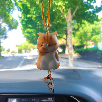 Drăguț Anime Decorare Interior Mașină Interesant Distress Pet Cat Auto Oglinda Retrovizoare Pandantiv Pentru Mașină Cadou Accesorii Interioare