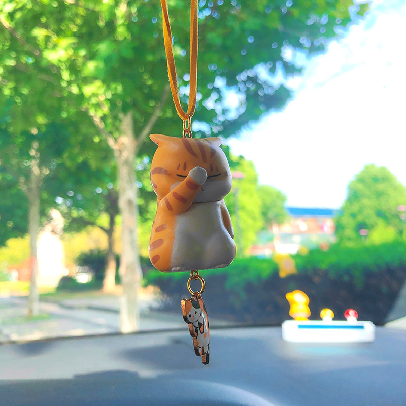 Drăguț Anime Decorare Interior Mașină Interesant Distress Pet Cat Auto Oglinda Retrovizoare Pandantiv Pentru Mașină Cadou Accesorii Interioare
