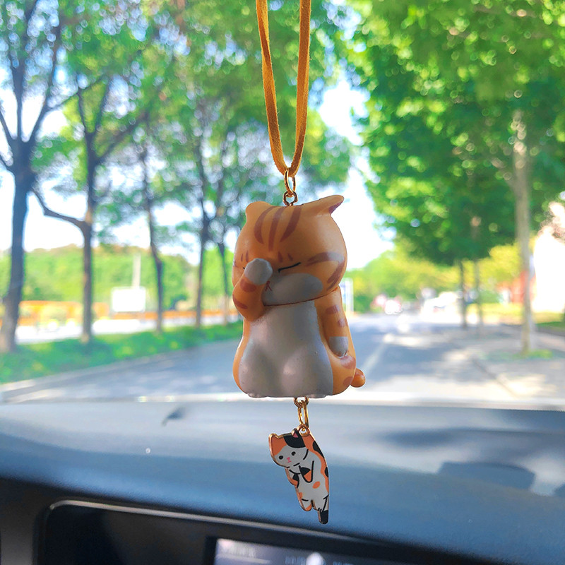 Drăguț Anime Decorare Interior Mașină Interesant Distress Pet Cat Auto Oglinda Retrovizoare Pandantiv Pentru Mașină Cadou Accesorii Interioare