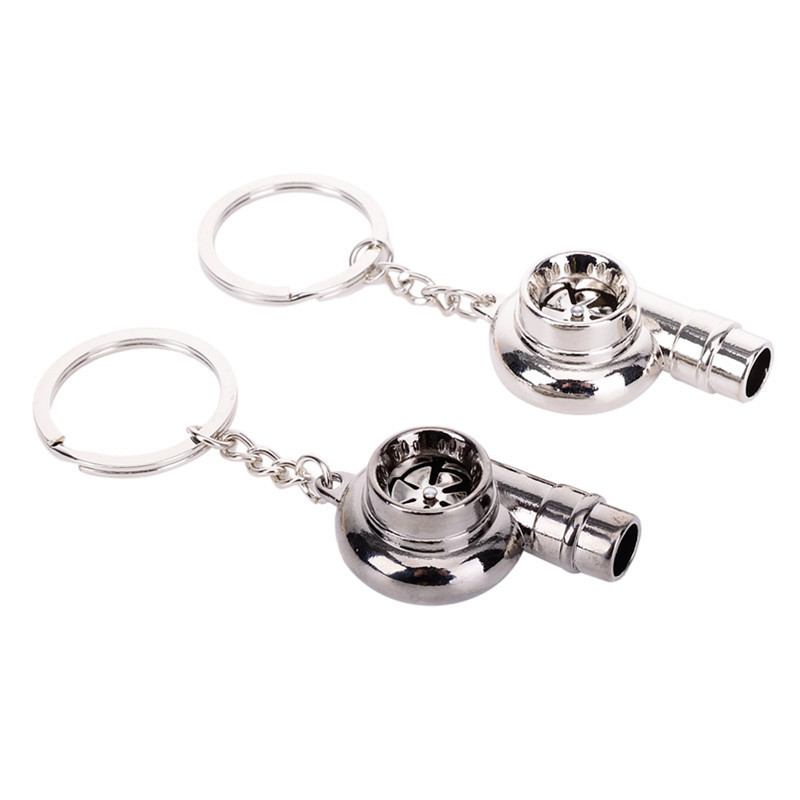 Valódi Whistle Sound turbó kulcstartó hüvely csapágy forgó autóalkatrész modell turbina turbófeltöltő kulcstartó gyűrű kulcstartó kulcstartó