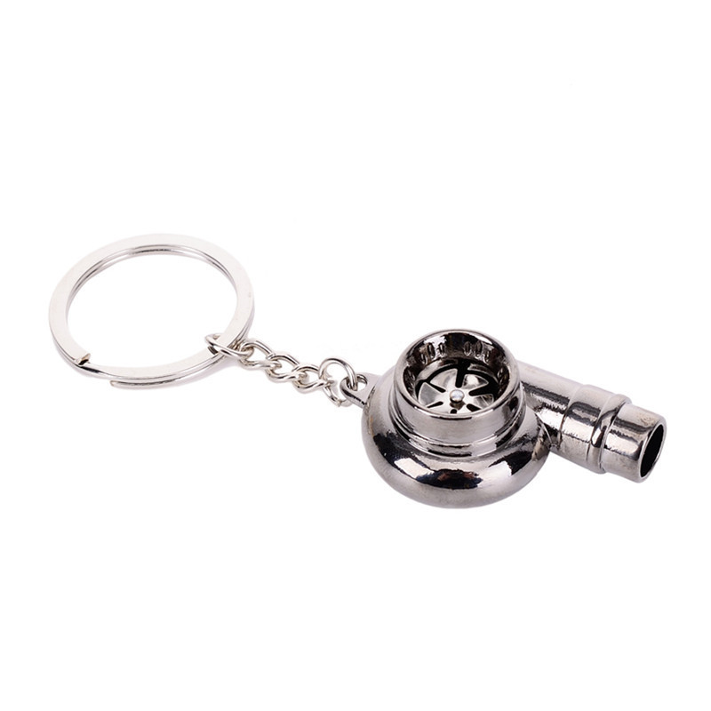 Valódi Whistle Sound turbó kulcstartó hüvely csapágy forgó autóalkatrész modell turbina turbófeltöltő kulcstartó gyűrű kulcstartó kulcstartó