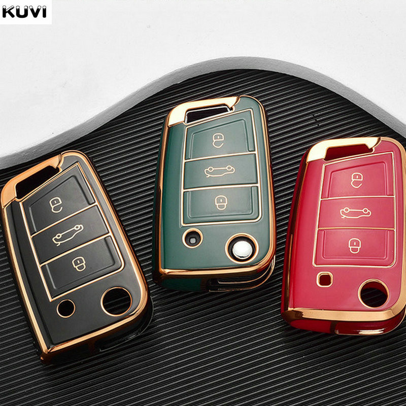 TPU automobilio nuotolinio valdymo pulto rakto dėklo dangtelis, skirtas VW Volkswagen Golf 7 MK7 Tiguan MK2, skirtas SEAT Ateca Leon FR 2 Ibiza, skirtas Skoda Octavia A7