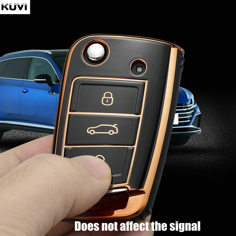 TPU automobilio nuotolinio valdymo pulto rakto dėklo dangtelis, skirtas VW Volkswagen Golf 7 MK7 Tiguan MK2, skirtas SEAT Ateca Leon FR 2 Ibiza, skirtas Skoda Octavia A7