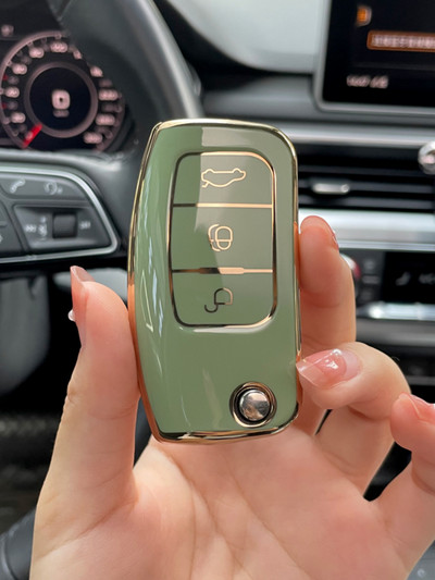 Husă pentru chei de mașină din TPU cu 3 butoane pentru cheie pliabilă pentru Ford Fiesta Focus 2 Ecosport Kuga Escape Falcon B-Max C-Max Eco Sport Galaxy