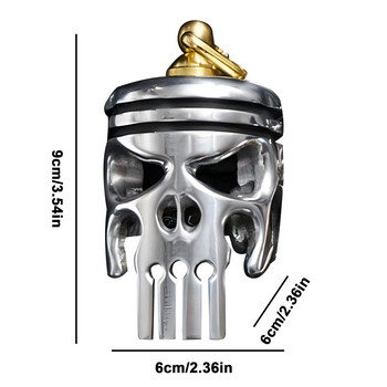Μπρελόκ Skull Art Piston Keychain Alloy Σκελετός μπρελόκ με φακό και ανοιχτήρι μπουκαλιών Μίνι κρεμαστό εσωτερικό αυτοκινήτου