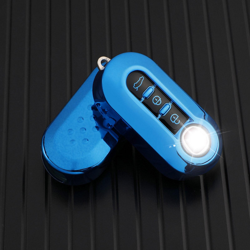 Capac pentru chei de mașină, pliabil cu 3 butoane pentru FIAT Fiat 500 Boyue Lingya, husă pentru chei, suport pentru chei de la distanță, accesorii pentru mașină Protecor