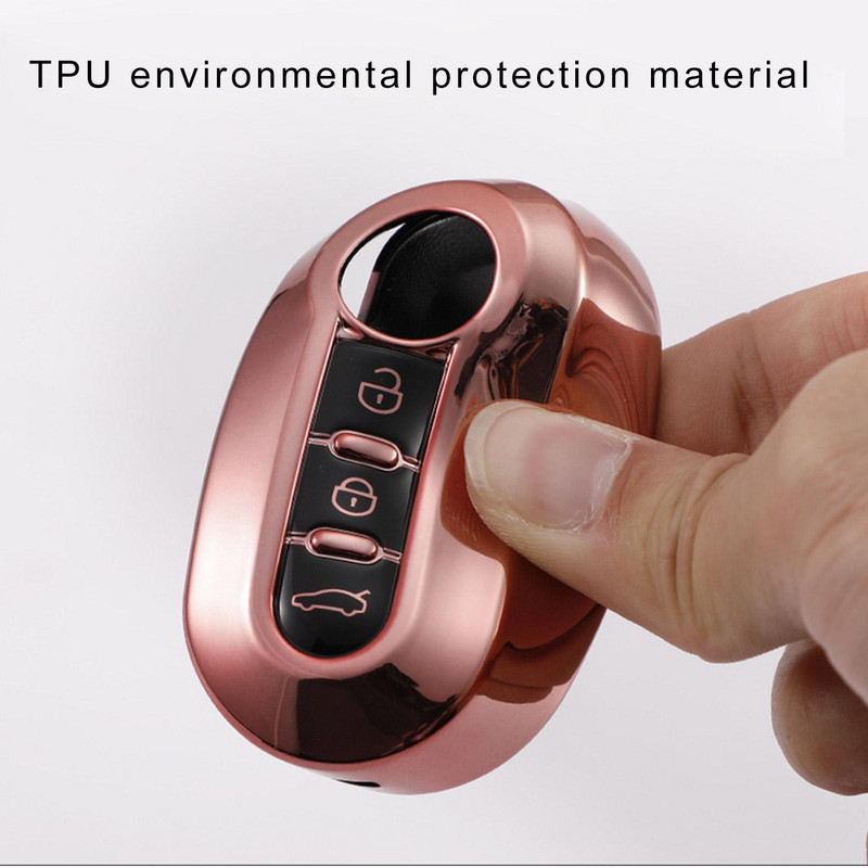 Capac pentru chei de mașină, pliabil cu 3 butoane pentru FIAT Fiat 500 Boyue Lingya, husă pentru chei, suport pentru chei de la distanță, accesorii pentru mașină Protecor