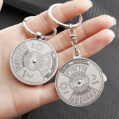 Autós kulcstartó Mini Perpetual Calendar Medál Cink ötvözet fém kulcstartó Női Férfi Kreatív Ajándék kulcstartó Autós kiegészítők