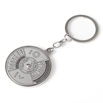 Autós kulcstartó Mini Perpetual Calendar Medál Cink ötvözet fém kulcstartó Női Férfi Kreatív Ajándék kulcstartó Autós kiegészítők