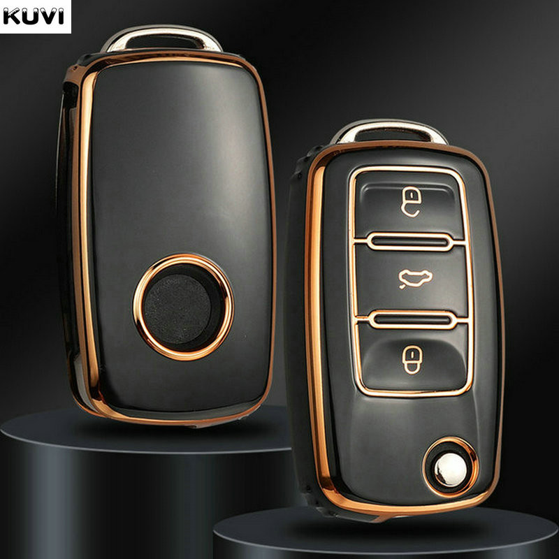 Új TPU autós kulcstartó burkolat burkolat távtartó VW Volkswagen Polo Tiguan Passat B5 B6 B7 Golf 4 5 6 MK6 Jetta Lavida Skoda Octaviához