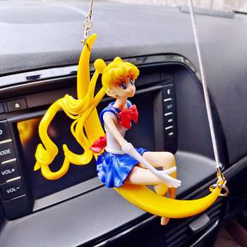 Κρεμαστό εσωτερικό αυτοκινήτου Χαριτωμένο Anime Swing Sailor Moon Hanging Auto Rearview Mirror Όμορφη κοπέλα Διακόσμηση Αξεσουάρ Δώρα για κορίτσια