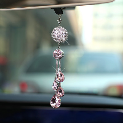 Autótartozék Kristály medál Automatikus visszapillantó tükör díszek Születésnapi Ajándék Auto Dekoráció Autóbelső Akasztó Női Férfi