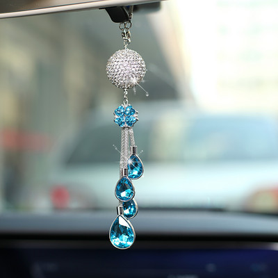 Autótartozék Kristály medál Automatikus visszapillantó tükör díszek Születésnapi Ajándék Auto Dekoráció Autóbelső Akasztó Női Férfi