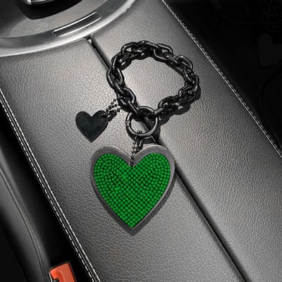 2022 New Love gyémánttal kirakott autós kulcstartó függeszték, mikroszálas bőr kulcstartó Bling autós autós kiegészítők nőknek
