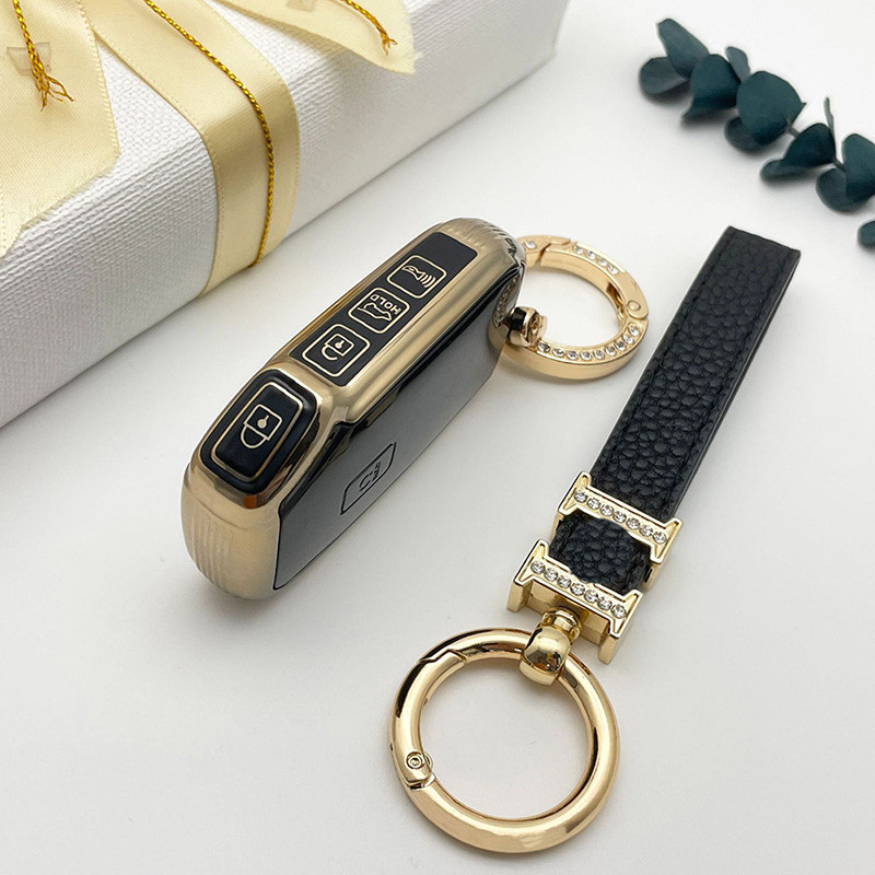 NOU TPU husă pentru chei de mașină Shell Fob pentru Kia Forte Sportage Cerato Telluride Sorento K5 k7 Soul Niro Seltos Gold Edge Shell