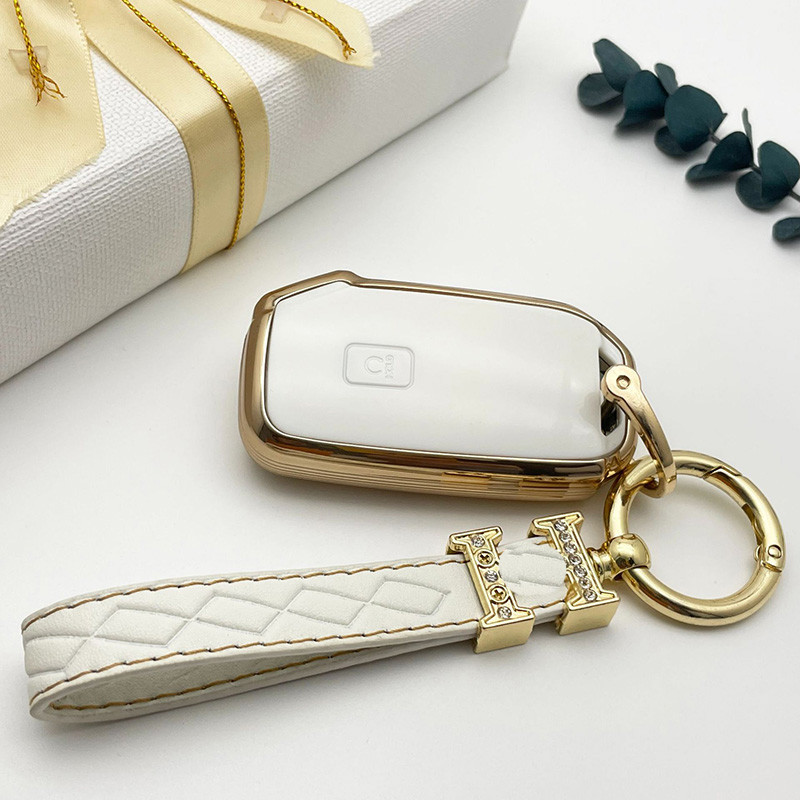 NOU TPU husă pentru chei de mașină Shell Fob pentru Kia Forte Sportage Cerato Telluride Sorento K5 k7 Soul Niro Seltos Gold Edge Shell