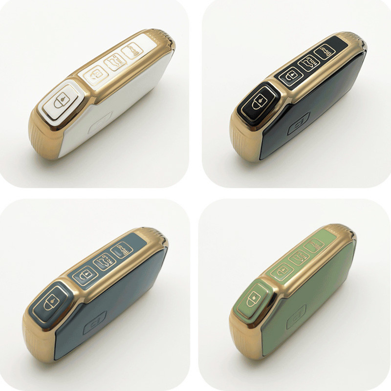 NOU TPU husă pentru chei de mașină Shell Fob pentru Kia Forte Sportage Cerato Telluride Sorento K5 k7 Soul Niro Seltos Gold Edge Shell