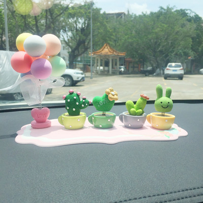 Moving Head Cactus Auto Dekorācijas Jauka dāvana meitenei Sievietēm Auto Styling Interjera Aksesuāri Arī Mājas Galda dekorēšanai