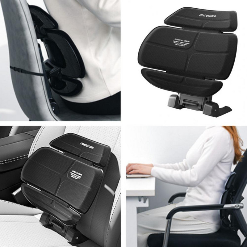 Hasznos, ergonómikus, ötfokozatú, relaxációs deréktámasztó párna az autó vezetőülésének háttámlájához