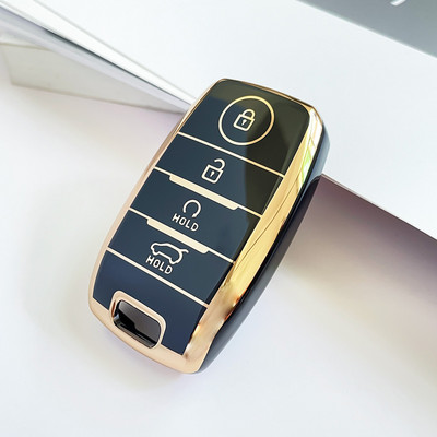 Carcasa moale TPU pentru chei de mașină pentru Kia Rio 2021 Sonet Sorento Optima Forte Niro Sedona Soul Sportage Gold Edge Shell