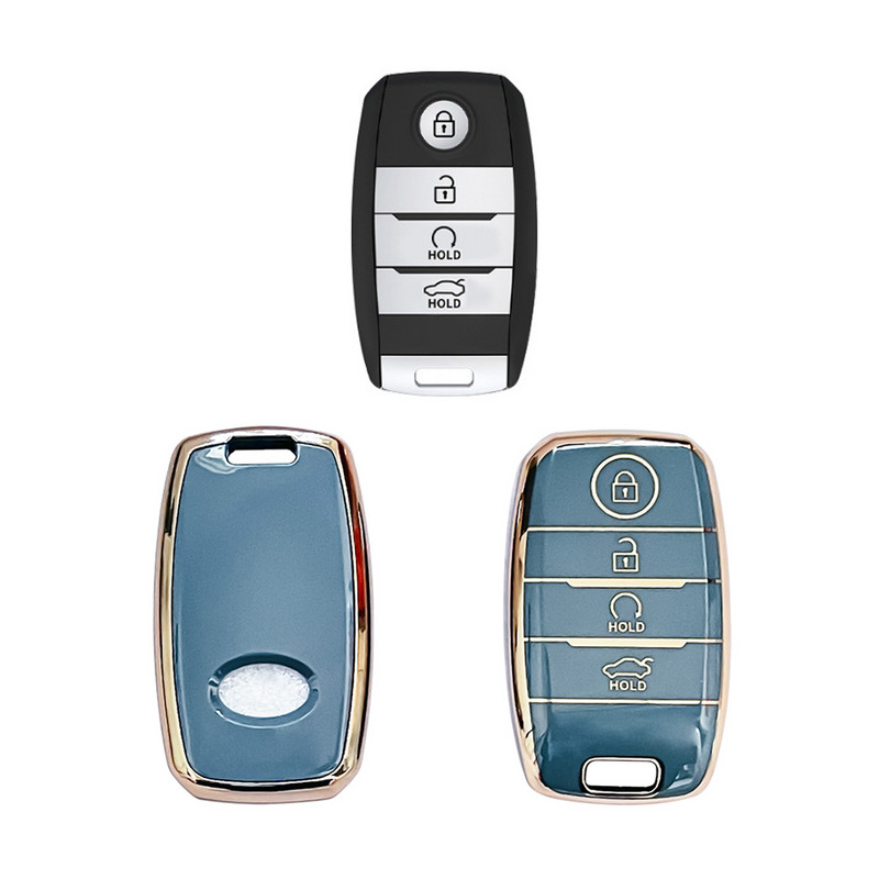 Carcasa moale TPU pentru chei de mașină pentru Kia Rio 2021 Sonet Sorento Optima Forte Niro Sedona Soul Sportage Gold Edge Shell