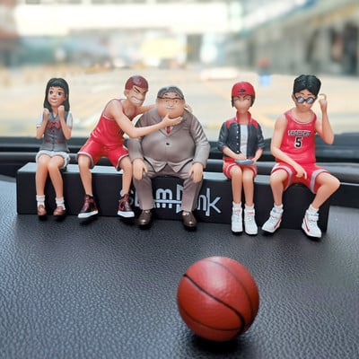 8CM PVC Anime kosárlabda lejátszó baba autódíszek Rajzfilmfigura modell Autókonzol dekoráció Parkolótábla Autótartozékok