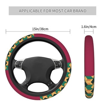 Tomioka Pattern Demon Slayer Car Steering Wheel Cover 37-38 Anime Steering Wheel Protective Cover Steering-Wheel Cover