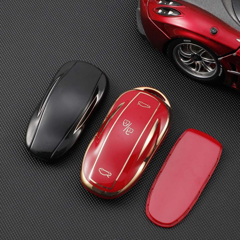 Husă TPU pentru chei de mașină pentru Tesla Model Y Husă de protecție pentru chei Model 3 2016 - 2021 Accesorii pentru geanta pentru chei