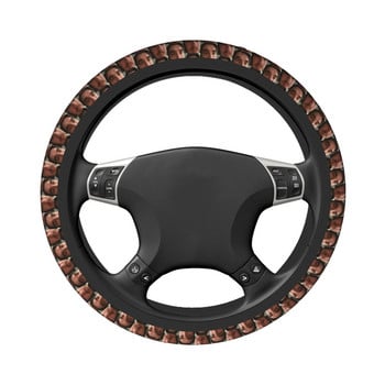 Jschlatt Κάλυμμα τιμονιού αυτοκινήτου 38cm Universal Auto Steering Protector Fashion Αξεσουάρ τιμονιού σε στυλ αυτοκινήτου