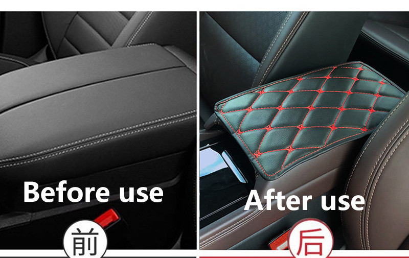 Nahast auto käetugede padjakatted universaalne keskkonsool Auto istmete käetugede karbipadjad Must käetugede hoiustamispadi