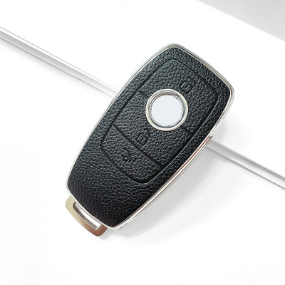 Husa pentru chei de mașină din piele din fibră pentru Mercedes Benz ACES Class GLC AMG W213 S213 W167 W177 W222 W247 X167 C118 C257 C239
