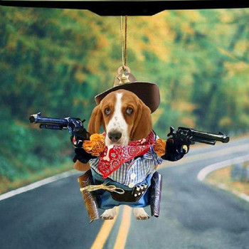 1PC Cool Dog Hanging Στολίδι Χαριτωμένο αστείο μενταγιόν κινουμένων σχεδίων Μπρελόκ Κρεμαστό με ζώα Κρεμαστό αυτοκίνητο αυτοκινήτου Αξεσουάρ σακιδίου πλάτης καθρέφτης πίσω όψης