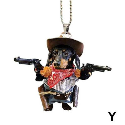 1PC Cool Dog Hanging Στολίδι Χαριτωμένο αστείο μενταγιόν κινουμένων σχεδίων Μπρελόκ Κρεμαστό με ζώα Κρεμαστό αυτοκίνητο αυτοκινήτου Αξεσουάρ σακιδίου πλάτης καθρέφτης πίσω όψης