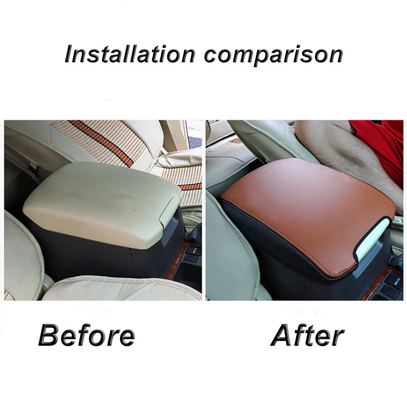 Minkštos natūralios odos automobilio porankio dėžutės dangčio vidaus priedai, skirti Toyota Land Cruiser Prado 150 2010 - 2020 gaminiams
