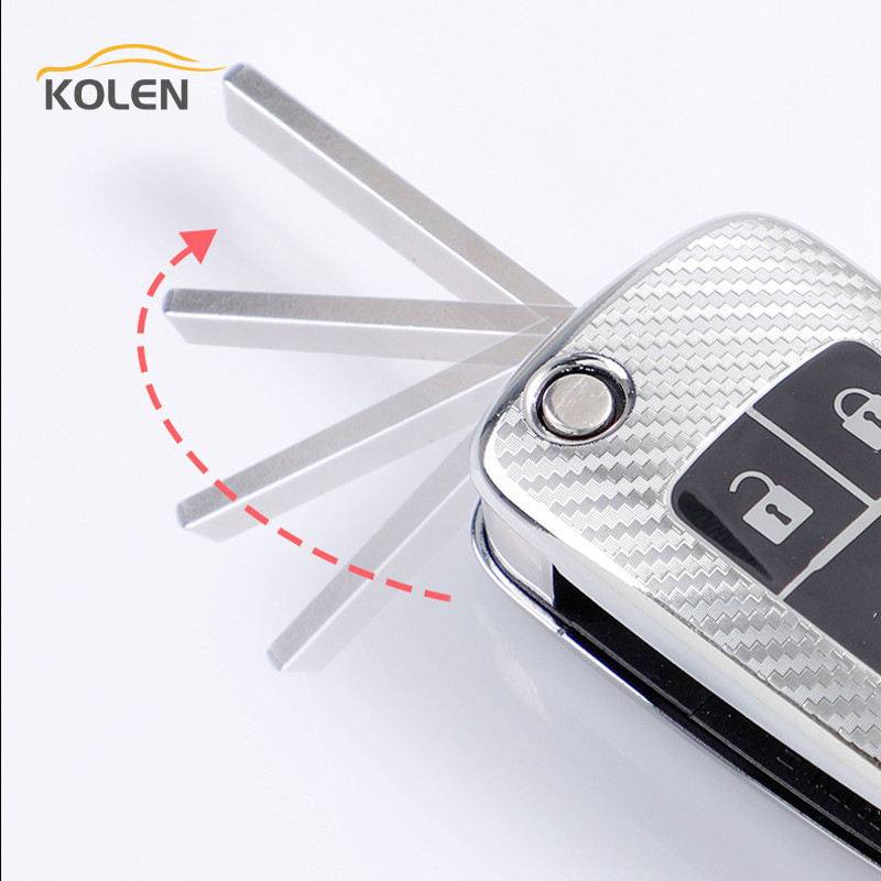 Fibră de carbon TPU Husă pentru chei de mașină Flip Shell Fob pentru Opel Vauxhall Astra Corsa Mokka Chevrolet Cruze Malibu Captiva Trax Sail