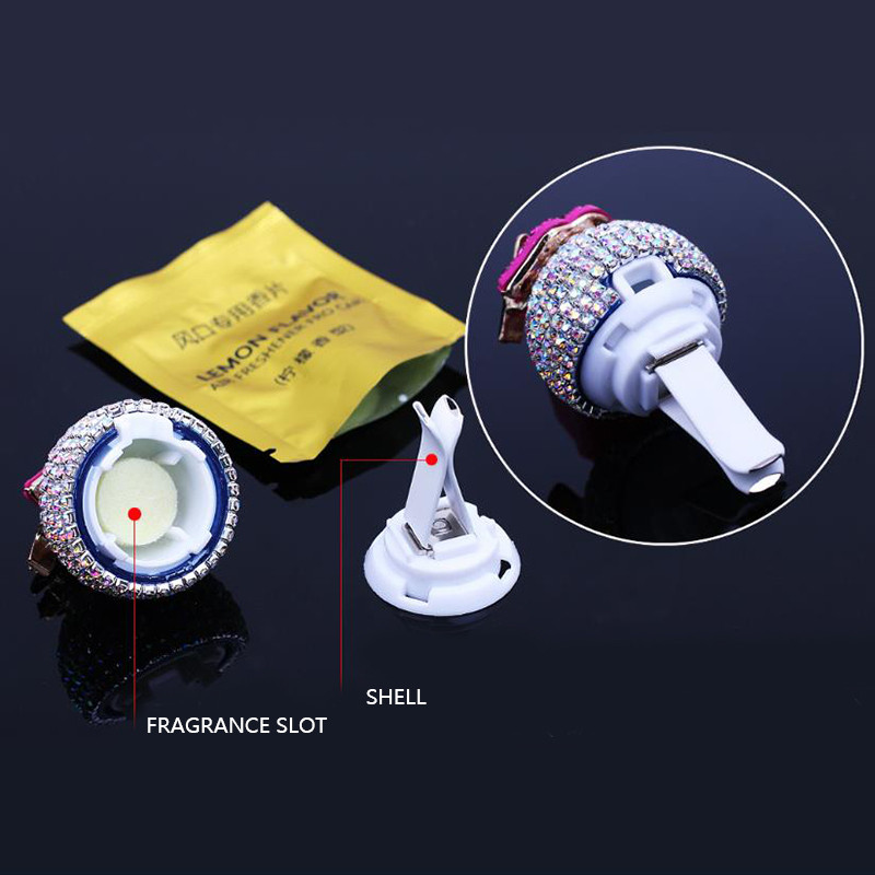 Crystal Pendant autós parfüm klip autós illat klíma klíma kimeneti bilincsek strassz szilárd illat díszítő kiegészítők G